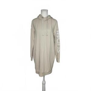 Calvin Klein Jeans Women's Hoodie Dress Beige Small Casual